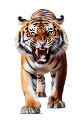 Obraz premium Tiger Image for Stickers, T-Shirt Print, Cap, Mug, Slippers, Mousepad, with Transparent Background PNG