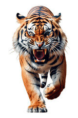 Obraz premium Tiger Image for Stickers, T-Shirt Print, Cap, Mug, Slippers, Mousepad, with Transparent Background PNG