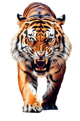 Obraz premium Tiger Image for Stickers, T-Shirt Print, Cap, Mug, Slippers, Mousepad, with Transparent Background PNG