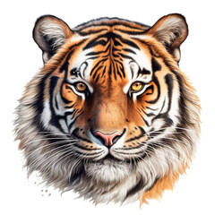 Obraz premium Tiger Image for Stickers, T-Shirt Print, Cap, Mug, Slippers, Mousepad, with Transparent Background PNG