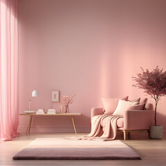 pink modern living room