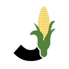 Initial Corncob Logo combine with letter J vector template