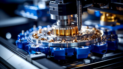 The CNC milling machine finishing cutting the injection mold parts with endmill tools