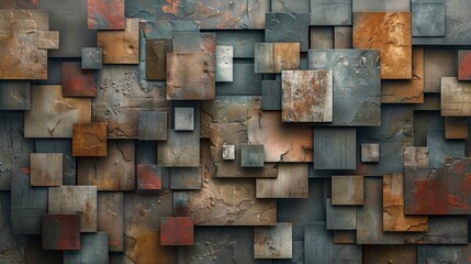 Layered 3D squares wallpaper background