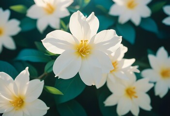 Obraz premium Jasmine flower closeup Realistic Light understand sun light significantly summer flower concept