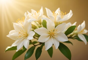 Fototapeta premium Jasmine flower closeup Realistic Light understand sun light significantly summer flower concept