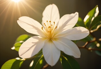 Fototapeta premium Jasmine flower closeup Realistic Light understand sun light significantly summer flower concept
