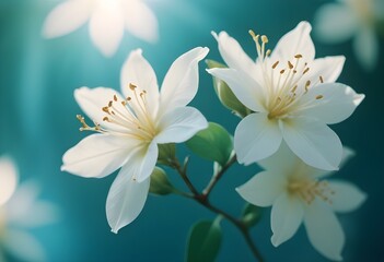 Fototapeta premium Jasmine flower closeup Realistic Light understand sun light significantly summer flower concept