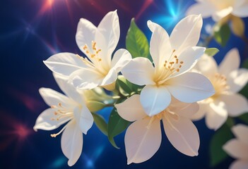 Fototapeta premium Jasmine flower closeup Realistic Light understand sun light significantly summer flower concept