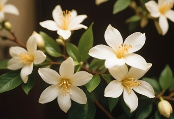 Obraz premium Jasmine flower closeup Realistic Light understand sun light significantly summer flower concept