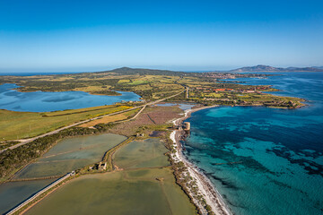 Aerial View of Spaggia Le Saline Near Stintino, Sardegna