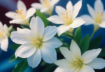 Fototapeta premium Jasmine flower closeup Realistic Light understand sun light significantly summer flower concept