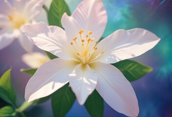 Fototapeta premium Jasmine flower closeup Realistic Light understand sun light significantly summer flower concept