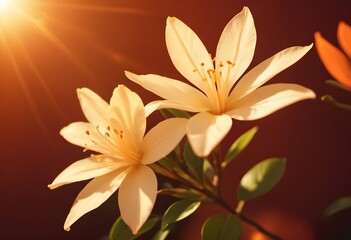 Obraz premium Jasmine flower closeup Realistic Light understand sun light significantly summer flower concept