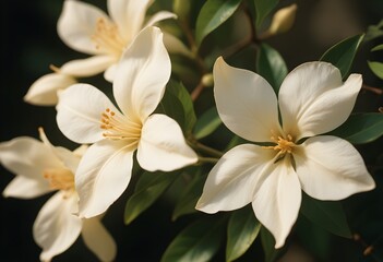 Obraz premium Jasmine flower closeup Realistic Light understand sun light significantly summer flower concept