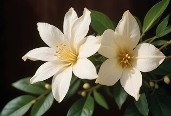 Fototapeta premium Jasmine flower closeup Realistic Light understand sun light significantly summer flower concept