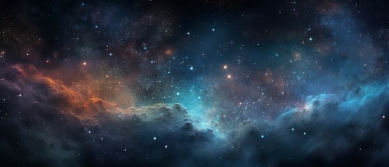 Fototapeta premium Night sky with stars and nebula. Space background.