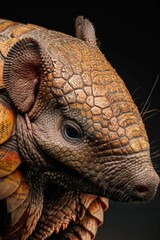 Obraz premium A detailed view of a small animal against a dark backdrop. Suitable for various design projects