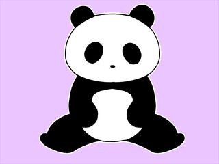 シンプルなパンダ　手描きイラスト