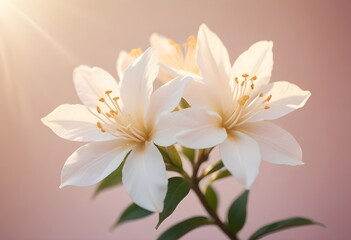 Fototapeta premium Jasmine flower closeup Realistic Light understand sun light significantly summer flower concept