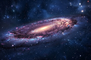 Fototapeta premium A mesmerizing view of a vibrant galaxy in deep space, full of stars and cosmic wonders
