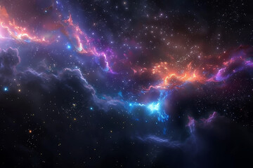 Fototapeta premium A mesmerizing view of a vibrant galaxy in deep space, full of stars and cosmic wonders