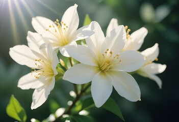 Obraz premium Jasmine flower closeup Realistic Light understand sun light significantly summer flower concept
