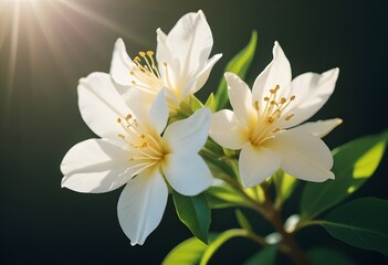 Fototapeta premium Jasmine flower closeup Realistic Light understand sun light significantly summer flower concept
