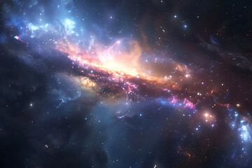 Fototapeta premium A mesmerizing view of a vibrant galaxy in deep space, full of stars and cosmic wonders