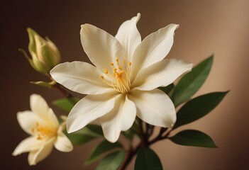 Fototapeta premium Jasmine flower closeup Realistic Light understand sun light significantly summer flower concept