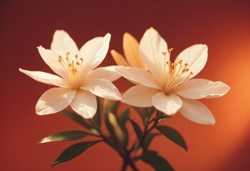 Fototapeta premium Jasmine flower closeup Realistic Light understand sun light significantly summer flower concept