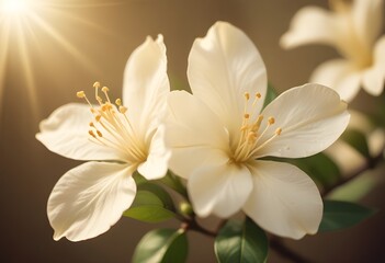 Jasmine flower closeup Realistic Light understand sun light significantly summer flower concept