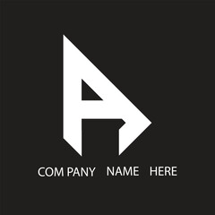 A letter logo design on Black background. A creative initials letter logo concept. A letter design.
