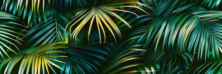 Palm leaves background