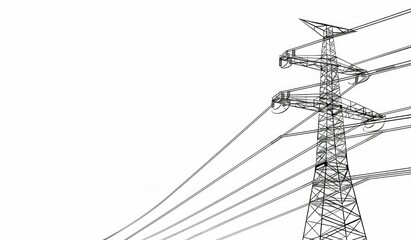 Illustration of an Electric Power Line. Generative ai