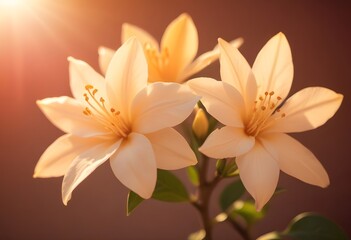 Obraz premium Jasmine flower closeup Realistic Light understand sun light significantly summer flower concept