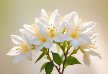 Fototapeta premium Jasmine flower closeup Realistic Light understand sun light significantly summer flower concept