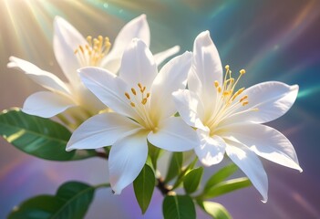 Obraz premium Jasmine flower closeup Realistic Light understand sun light significantly summer flower concept