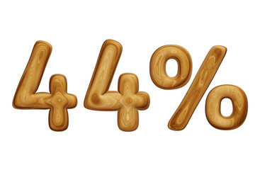 Wooden 44 percent for sale, discount, promotion and business concept 