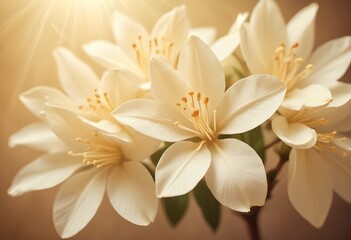 Obraz premium Jasmine flower closeup Realistic Light understand sun light significantly summer flower concept