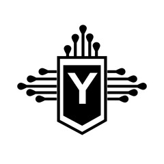  Y creative circle letter logo concept. Y letter design.