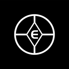  E creative circle letter logo concept. E letter design.