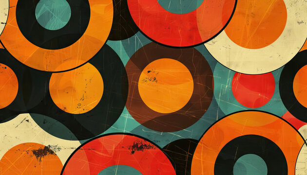 Abstract Background with Retro Circles - Add a vintage vibe to your designs with this abstract background featuring retro circles, perfect for creating a nostalgic feel
