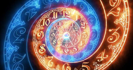 The classic spiral fire. 3D rendering