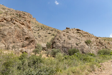 Fototapeta premium Twilight Serenity: A Dirt Road Leading to the Majestic Armenian Mountain