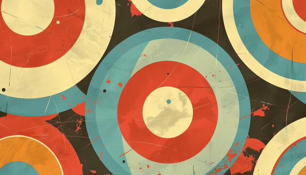 Abstract Background with Retro Circles - Add a vintage vibe to your designs with this abstract background featuring retro circles, perfect for creating a nostalgic feel