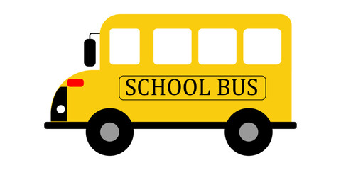 School bus isolated on transparent background.