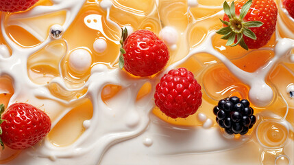 Berries in honey and milk