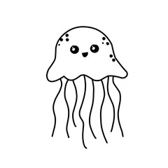 Sea life doodle vector illustration