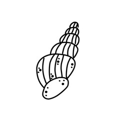 Sea life doodle vector illustration